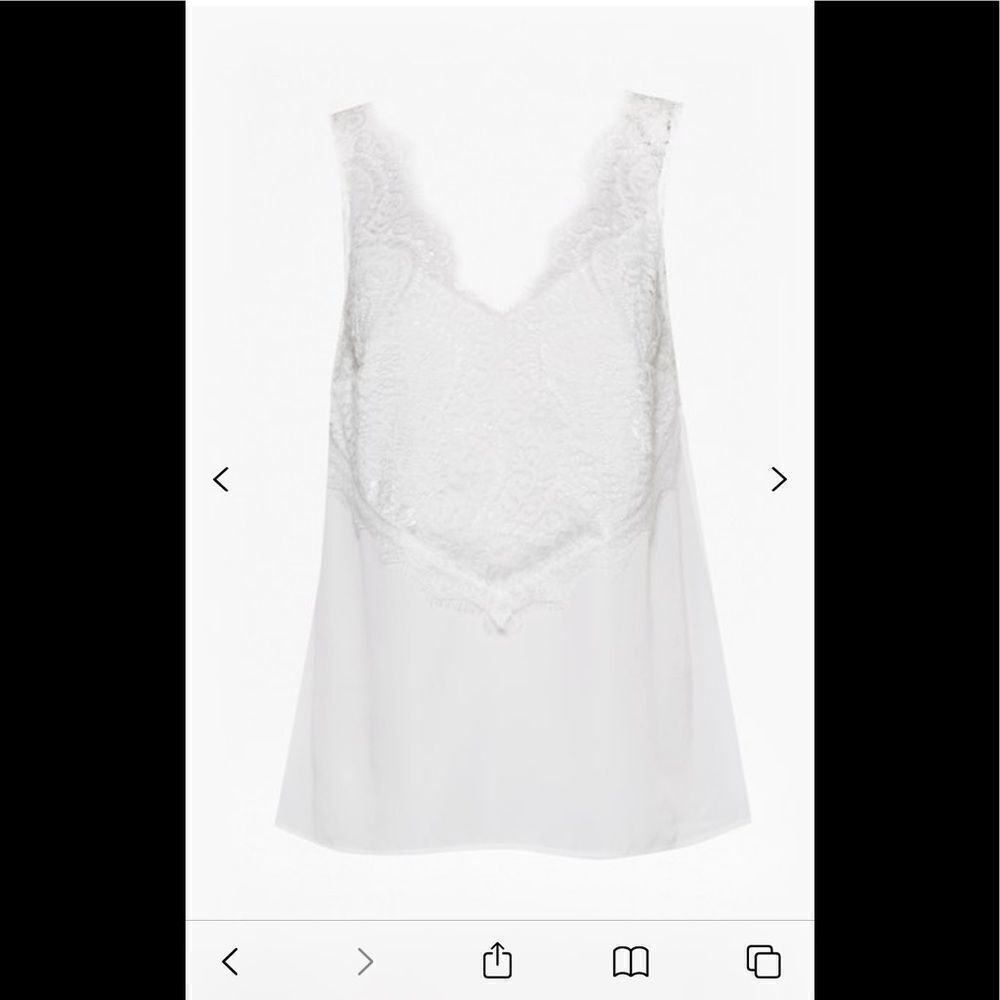 CLASSIC LIGHT CREPE LACE V NECK TOP - Picture 3 of 3